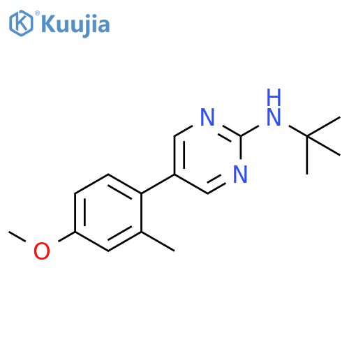 N-tert-butyl-5-(4-methoxy-2-methylphenyl)pyrimidin-2-amine structure