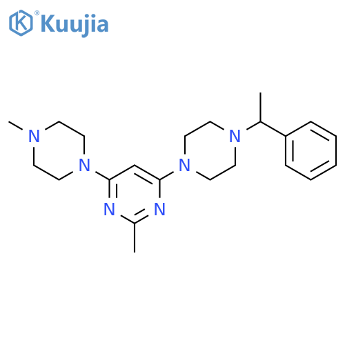 2-methyl-4-(4-methylpiperazin-1-yl)-6-[4-(1-phenylethyl)piperazin-1-yl]pyrimidine structure