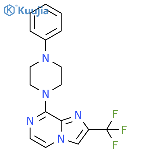 1-phenyl-4-[2-(trifluoromethyl)imidazo[1,2-a]pyrazin-8-yl]piperazine structure