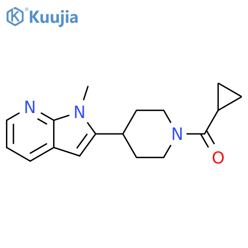 1-cyclopropanecarbonyl-4-{1-methyl-1H-pyrrolo[2,3-b]pyridin-2-yl}piperidine structure