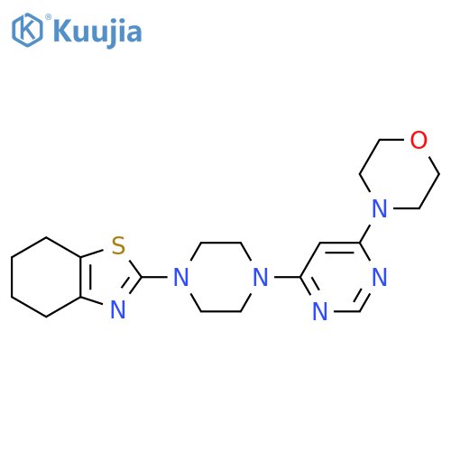 2-{4-[6-(morpholin-4-yl)pyrimidin-4-yl]piperazin-1-yl}-4,5,6,7-tetrahydro-1,3-benzothiazole structure