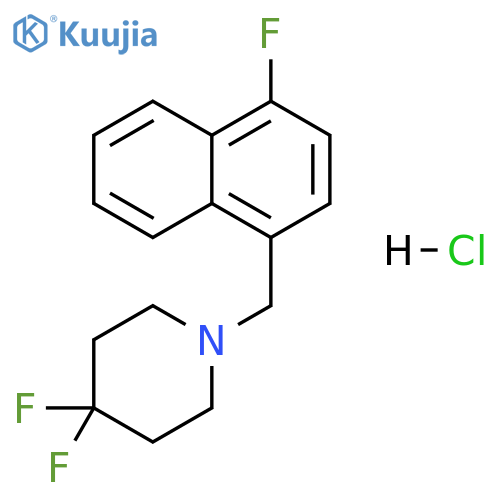 4,4-difluoro-1-[(4-fluoronaphthalen-1-yl)methyl]piperidine hydrochloride structure