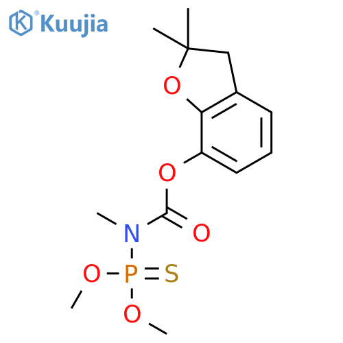 Carbamic acid,(dimethoxyphosphinothioyl)methyl-, 2,3-dihydro-2,2-dimethyl-7-benzofuranylester (8CI,9CI) structure