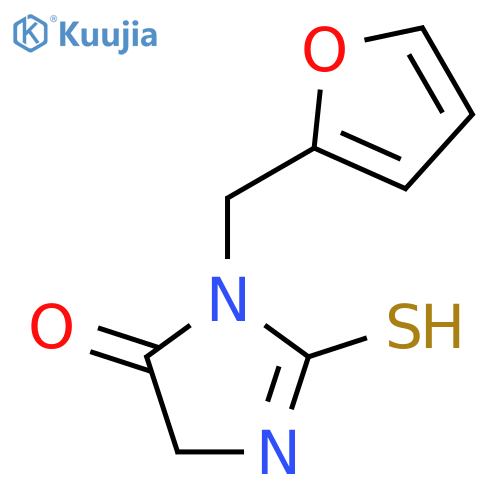 1-(furan-2-ylmethyl)-2-sulfanyl-4,5-dihydro-1H-imidazol-5-one structure