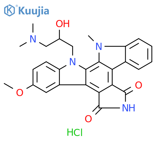 5H-Indolo[2,3-a]pyrrolo[3,4-c]carbazole-5,7(6H)-dione, 13-[3-(dimethylamino)-2-hydroxypropyl]-12,13-dihydro-3-methoxy-12-methyl-, hydrochloride (1:1) structure