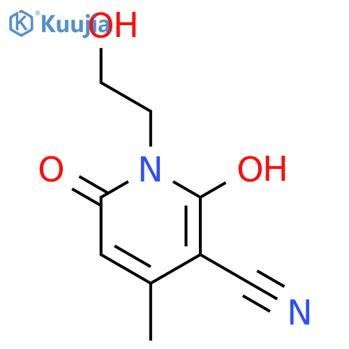 3-Pyridinecarbonitrile,1,2-dihydro-6-hydroxy-1-(2-hydroxyethyl)-4-methyl-2-oxo- structure
