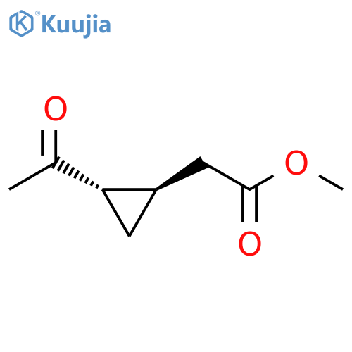 Cyclopropaneaceticacid, 2-acetyl-, methyl ester, (1R,2S)-rel- structure