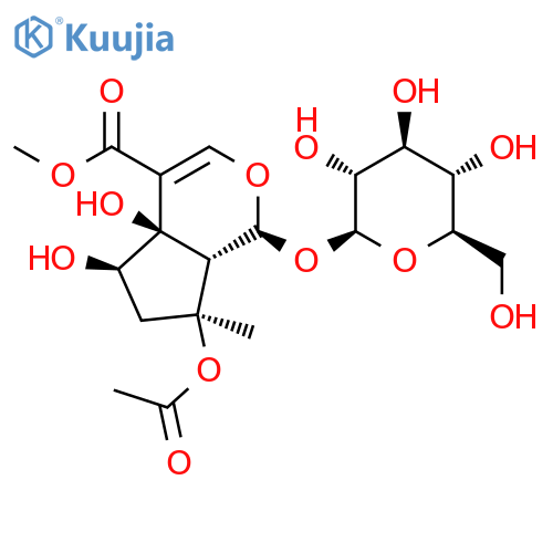 Cyclopenta[c]pyran-4-carboxylicacid, 7-(acetyloxy)-1-(b-D-glucopyranosyloxy)-1,4a,5,6,7,7a-hexahydro-4a,5-dihydroxy-7-methyl-,methyl ester, (1S,4aR,5R,7S,7aS)- structure