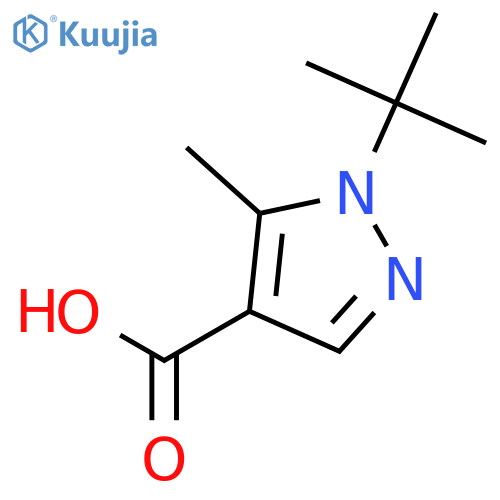 1-tert-butyl-5-methyl-1H-pyrazole-4-carboxylic acid structure