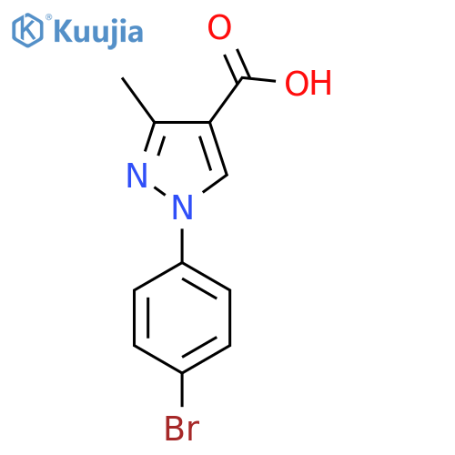 1-(4-bromophenyl)-3-methyl-1H-pyrazole-4-carboxylic acid structure