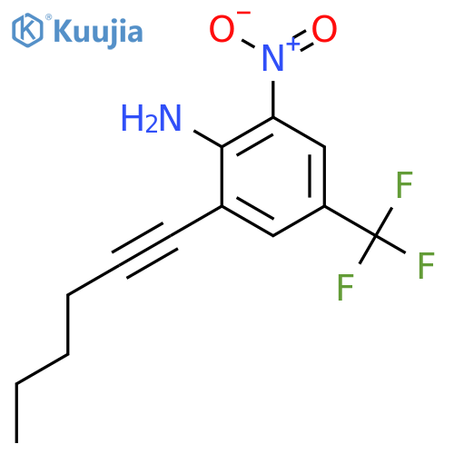 Benzenamine, 2-(1-hexynyl)-6-nitro-4-(trifluoromethyl)- structure