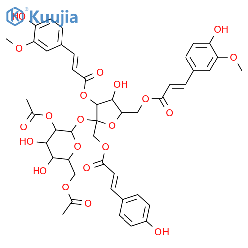 Acylsucroses; 3',6'-Bis-O-(4-hydroxy-3-methoxy-E-cinnamoyl), 1'-O-(4-hydroxy-E-cinnamoyl), 2,6-di-Ac structure