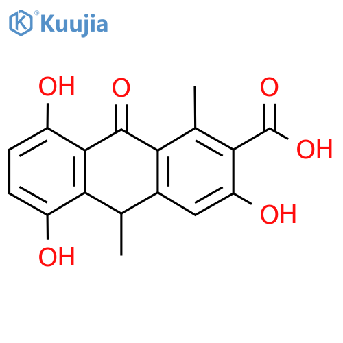 2-Anthracenecarboxylic acid, 9,10-dihydro-3,5,8-trihydroxy-1,10-dimethyl-9-oxo- structure
