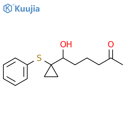 2-Hexanone, 6-hydroxy-6-[1-(phenylthio)cyclopropyl]- structure