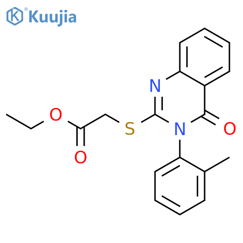 Ethyl 2-(4-oxo-3-o-tolyl-3,4-dihydroquinazolin-2-ylthio)acetate structure