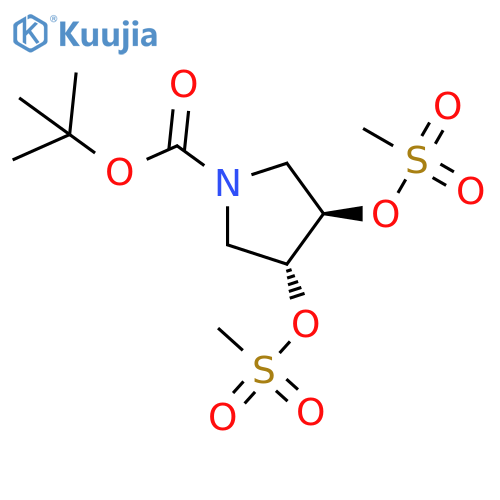 (3R,4R)-tert-Butyl 3,4-bis((methylsulfonyl)oxy)pyrrolidine-1-carboxylate structure