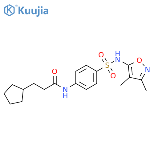 Cyclopentanepropanamide,N-[4-[[(3,4-dimethyl-5-isoxazolyl)amino]sulfonyl]phenyl]- structure