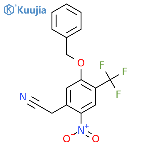 Benzeneacetonitrile, 2-nitro-5-(phenylmethoxy)-4-(trifluoromethyl)- structure