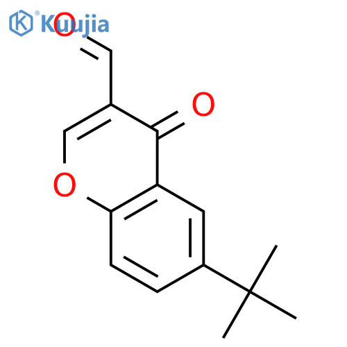 4H-1-Benzopyran-3-carboxaldehyde,6-(1,1-dimethylethyl)-4-oxo- structure