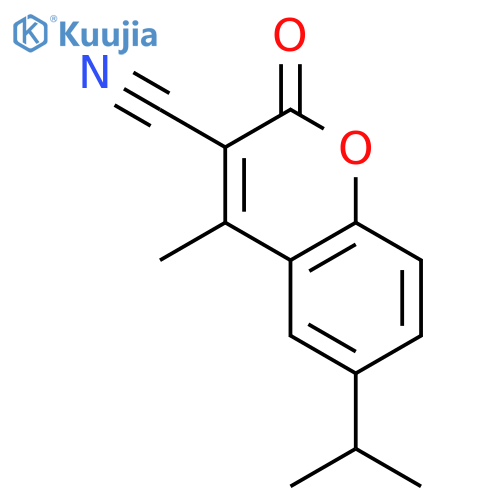 2H-1-Benzopyran-3-carbonitrile,4-methyl-6-(1-methylethyl)-2-oxo- structure