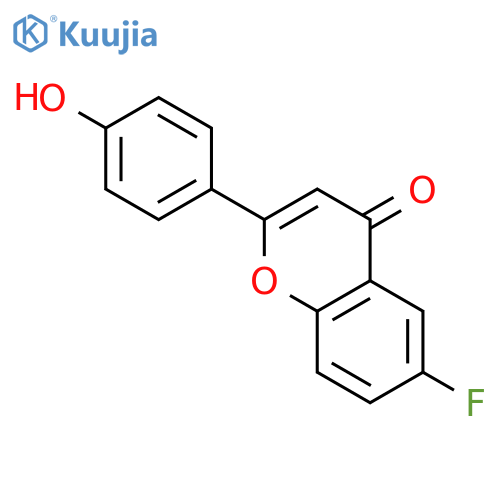4H-1-Benzopyran-4-one,6-fluoro-2-(4-hydroxyphenyl)- structure