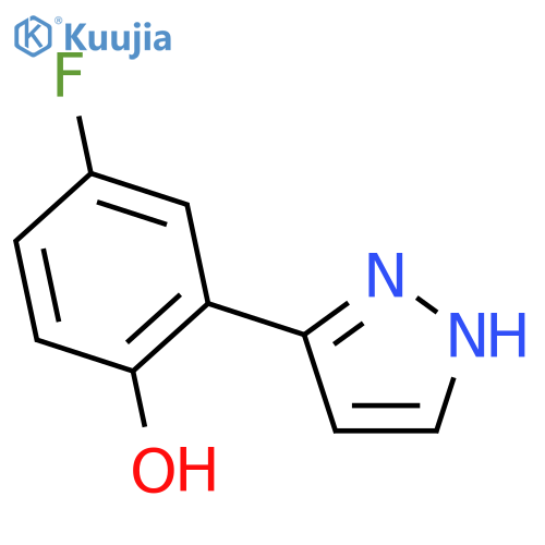 4-Fluoro-2-(1H-pyrazol-3-yl)phenol structure
