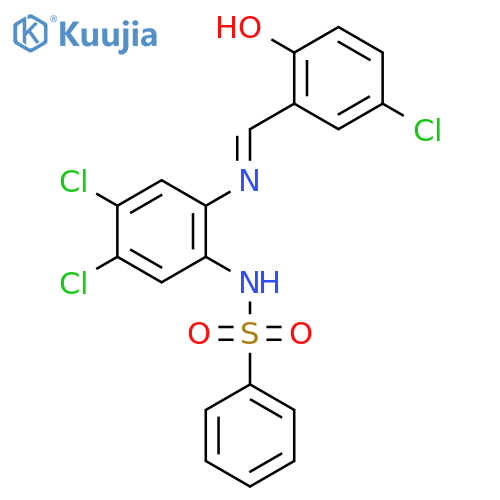 Benzenesulfonamide,N-[4,5-dichloro-2-[[(5-chloro-2-hydroxyphenyl)methylene]amino]phenyl]- structure