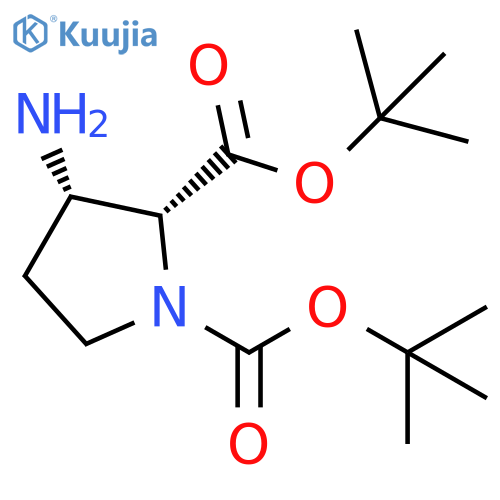 cis-3-Amino-pyrrolidine-1,2-dicarboxylic acid di-tert-butyl ester structure