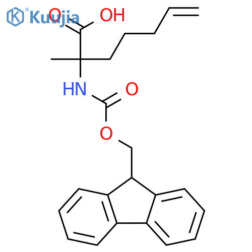 (2R)-2-(9H-fluoren-9-ylmethoxycarbonylamino)-2-methyl-hept-6-enoic acid structure
