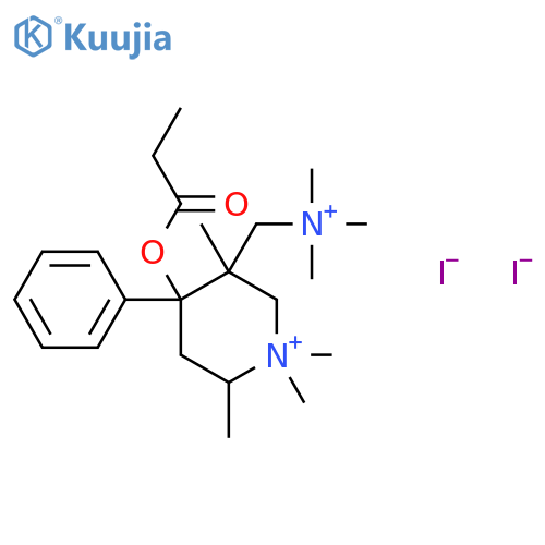 3-Piperidinemethanaminium,N,N,N,1,1,3,6-heptamethyl-4-(1-oxopropoxy)-4-phenyl-, iodide (1:2) structure