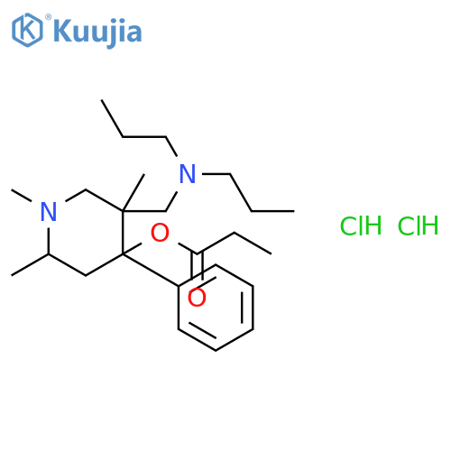 4-Piperidinol,5-[(dipropylamino)methyl]-1,2,5-trimethyl-4-phenyl-, 4-propanoate,hydrochloride (1:2) structure