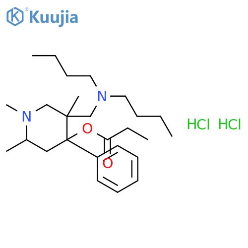 4-Piperidinol,5-[(dibutylamino)methyl]-1,2,5-trimethyl-4-phenyl-, 4-propanoate, hydrochloride(1:2) structure