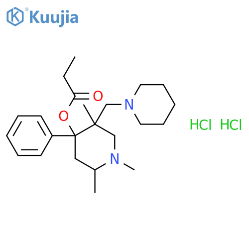 4-Piperidinol,1,2,5-trimethyl-4-phenyl-5-(1-piperidinylmethyl)-, 4-propanoate, hydrochloride(1:2) structure