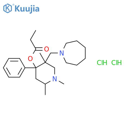 4-Piperidinol,5-[(hexahydro-1H-azepin-1-yl)methyl]-1,2,5-trimethyl-4-phenyl-, 4-propanoate,hydrochloride (1:2) structure