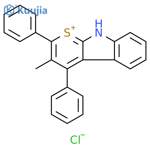 9H-Thiopyrano[2,3-b]indol-1-ium, 3-methyl-2,4-diphenyl-, chloride structure
