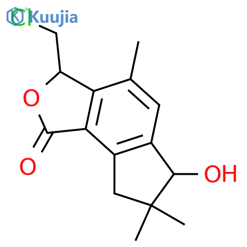 4-Chloro-10-hydroxy-2,6,8-illudalatrien-15,5-olide; (5R,10S)-form structure