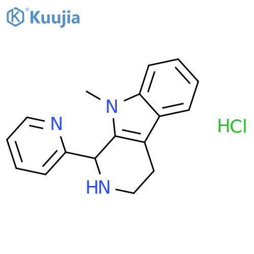 1H-Pyrido[3,4-b]indole,2,3,4,9-tetrahydro-9-methyl-1-(2-pyridinyl)-, hydrochloride (1:1) structure