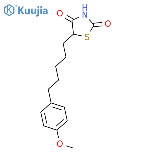 2,4-Thiazolidinedione, 5-[5-(4-methoxyphenyl)pentyl]- structure