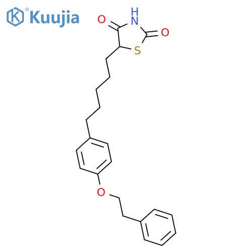 2,4-Thiazolidinedione, 5-[5-[4-(2-phenylethoxy)phenyl]pentyl]- structure