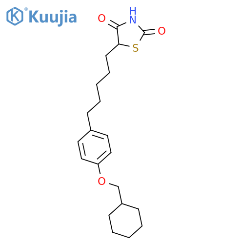 2,4-Thiazolidinedione, 5-[5-[4-(cyclohexylmethoxy)phenyl]pentyl]- structure