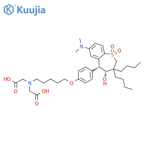 Glycine,N-(carboxymethyl)-N-[5-[4-[(4R,5R)-3,3-dibutyl-7-(dimethylamino)-2,3,4,5-tetrahydro-4-hydroxy-1,1-dioxido-1-benzothiepin-5-yl]phenoxy]pentyl]- structure