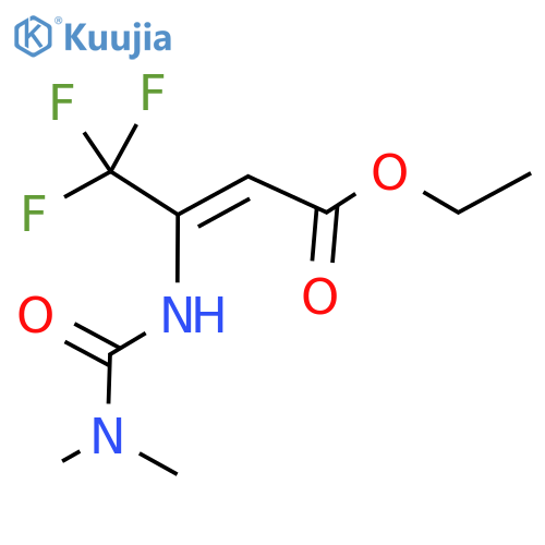 Ethyl (Z)-3-(dimethylcarbamoylamino)-4,4,4-trifluoro-but-2-enoate structure