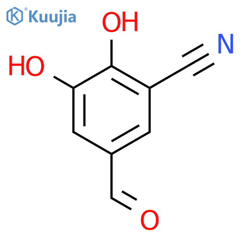 Benzonitrile, 5-formyl-2,3-dihydroxy- structure