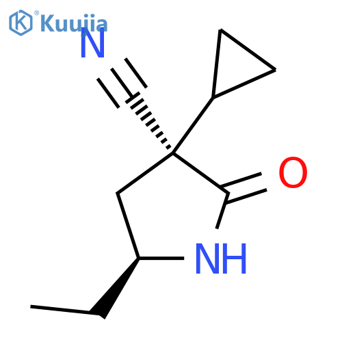 (3S,5S)-3-Cyclopropyl-5-ethyl-2-oxo-pyrrolidine-3-carbonitrile structure
