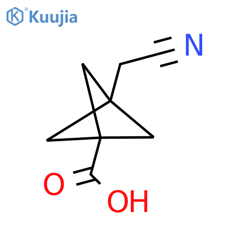 3-(Cyanomethyl)bicyclo[1.1.1]pentane-1-carboxylic acid structure