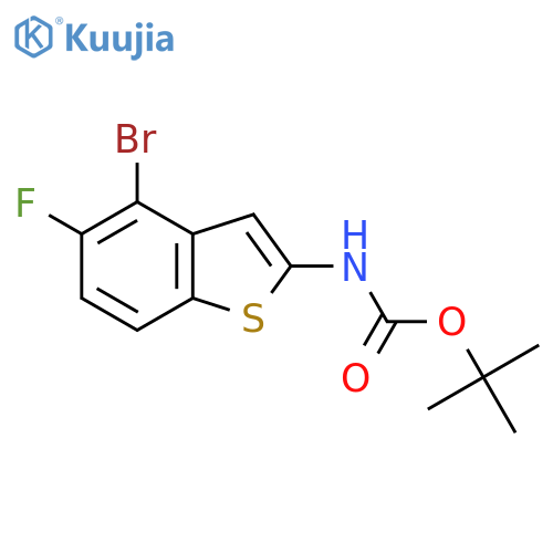 Tert-butyl N-(4-bromo-5-fluoro-benzothiophen-2-YL)carbamate structure