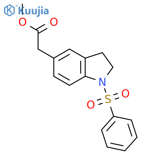 Methyl 2-[1-(benzenesulfonyl)indolin-5-yl]acetate structure