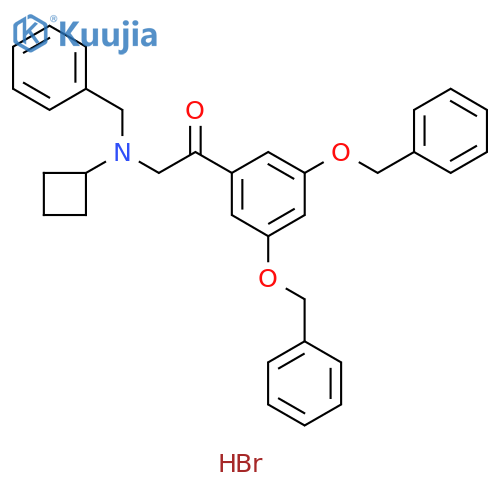 Ethanone, 1-[3,5-bis(phenylmethoxy)phenyl]-2-[cyclobutyl(phenylmethyl)amino]-, hydrobromide (1:1) structure