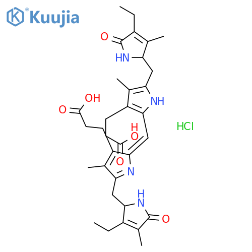 21H-Biline-8,12-dipropanoicacid,3,18-diethyl-1,4,5,15,16,19,22,24-octahydro-2,7,13,17-tetramethyl-1,19-dioxo-,monohydrochloride, (4R,16R)- (9CI) structure