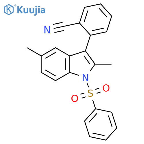 Benzonitrile, 2-[2,5-dimethyl-1-(phenylsulfonyl)-1H-indol-3-yl]- structure
